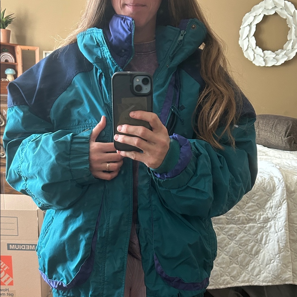 Columbia Teal and Navy Ski Jacket vintage 90’s